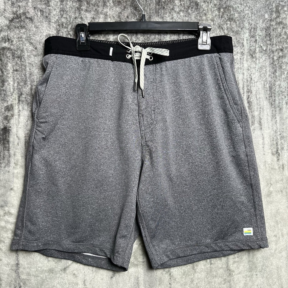 Vuori "V" Cycled Board Shorts 33 Gray Trainer Performance Hybrid Stretch Unlined